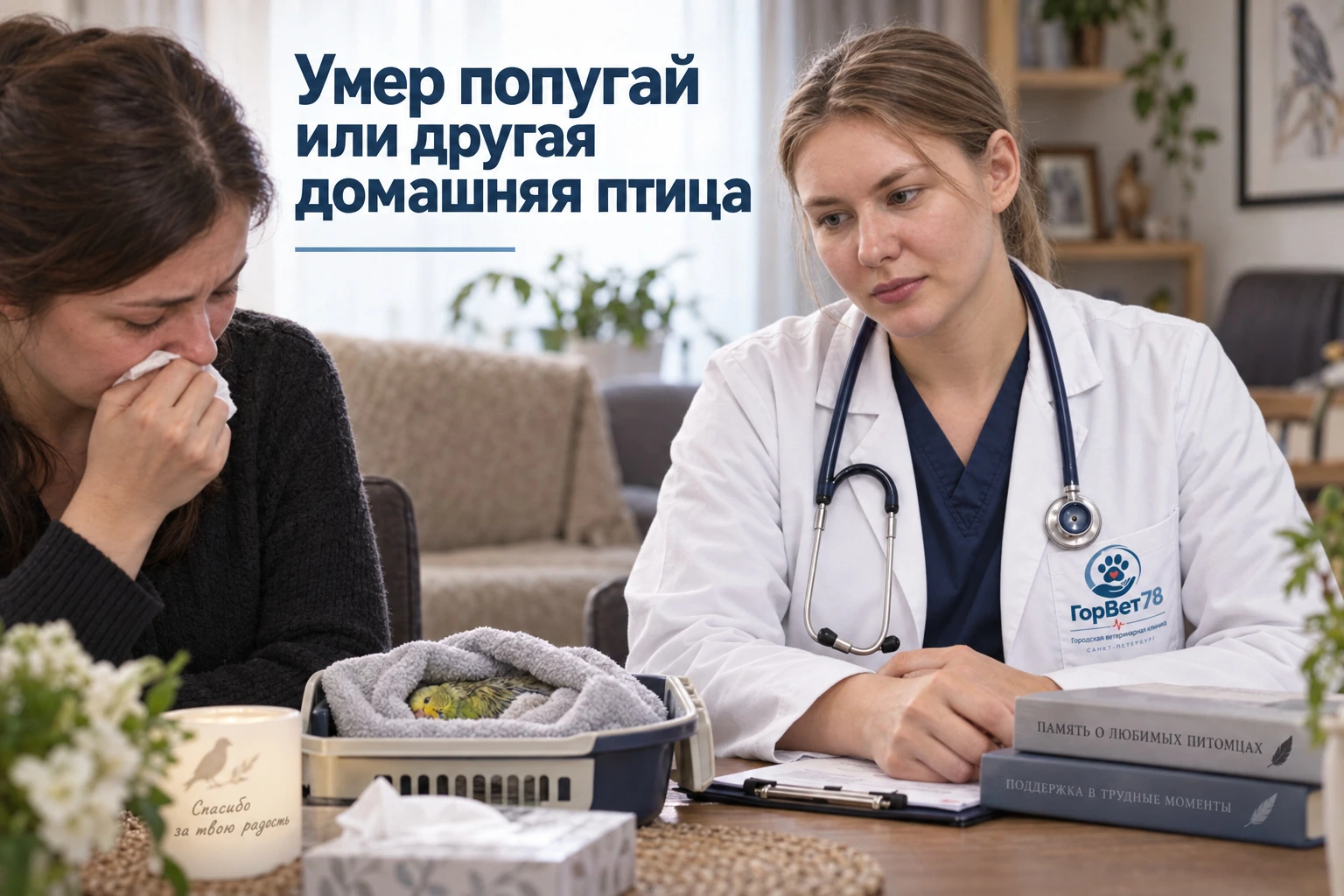 Умер попугай или другая домашняя птица